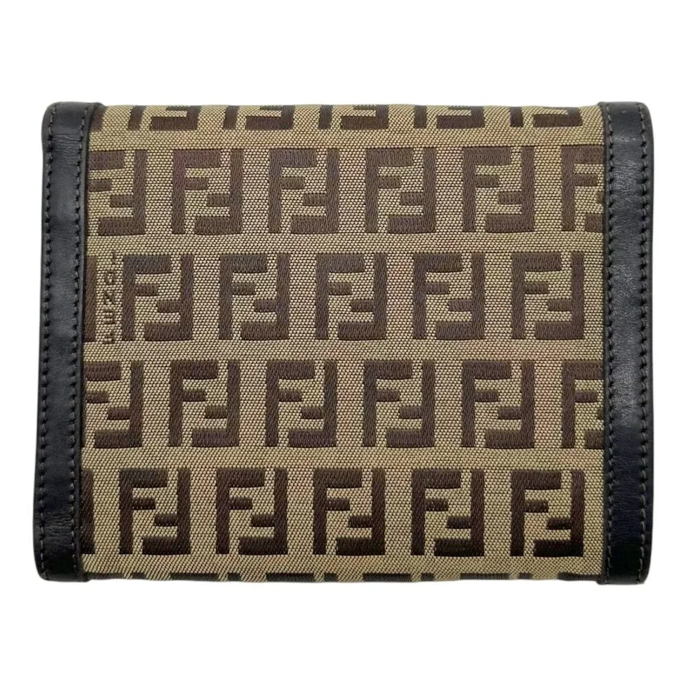 Fendi Brown Zucchino Monogram Tri-Fold Wallet - Picture 2 of 8